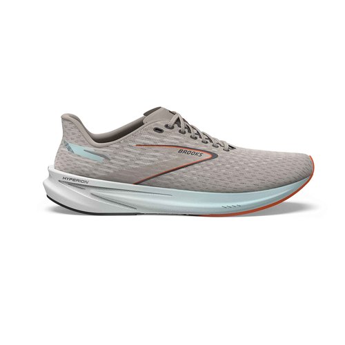 Brooks Men’s Hyperion Neutral Running Shoe - Grey/Skylight/Red Orange - 13 Medium