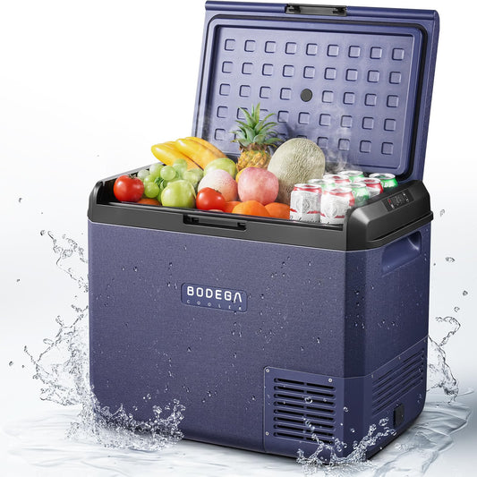 BODEGA 12v Car Refrigerator, 63QT(60L) IPX4 Waterproof Electric Cooler, APP Control Car Fridge with 12/24V DC 110-240V AC, -4℉~68℉, Portable Freezer for Truck Van RV Camping, Travel,Home