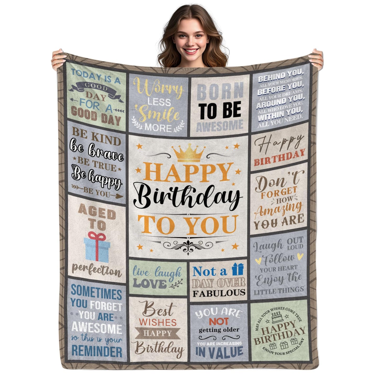 Fiwbnasz Birthday Gifts for Men, Him/Dad/Husband Birthday Gifts, for Dad/Grandpa, Grandpa Birthday Gift from Grandkids, Birthday Blanket for Men 60" X 50"
