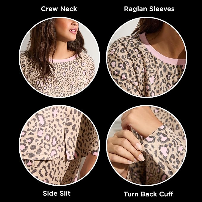 Cuddl Duds Womens Matching Pajama & Lounge Set - Lightweight Long Sleeve PJ Shirt & Pants - Sleepwear & Loungewear Sets