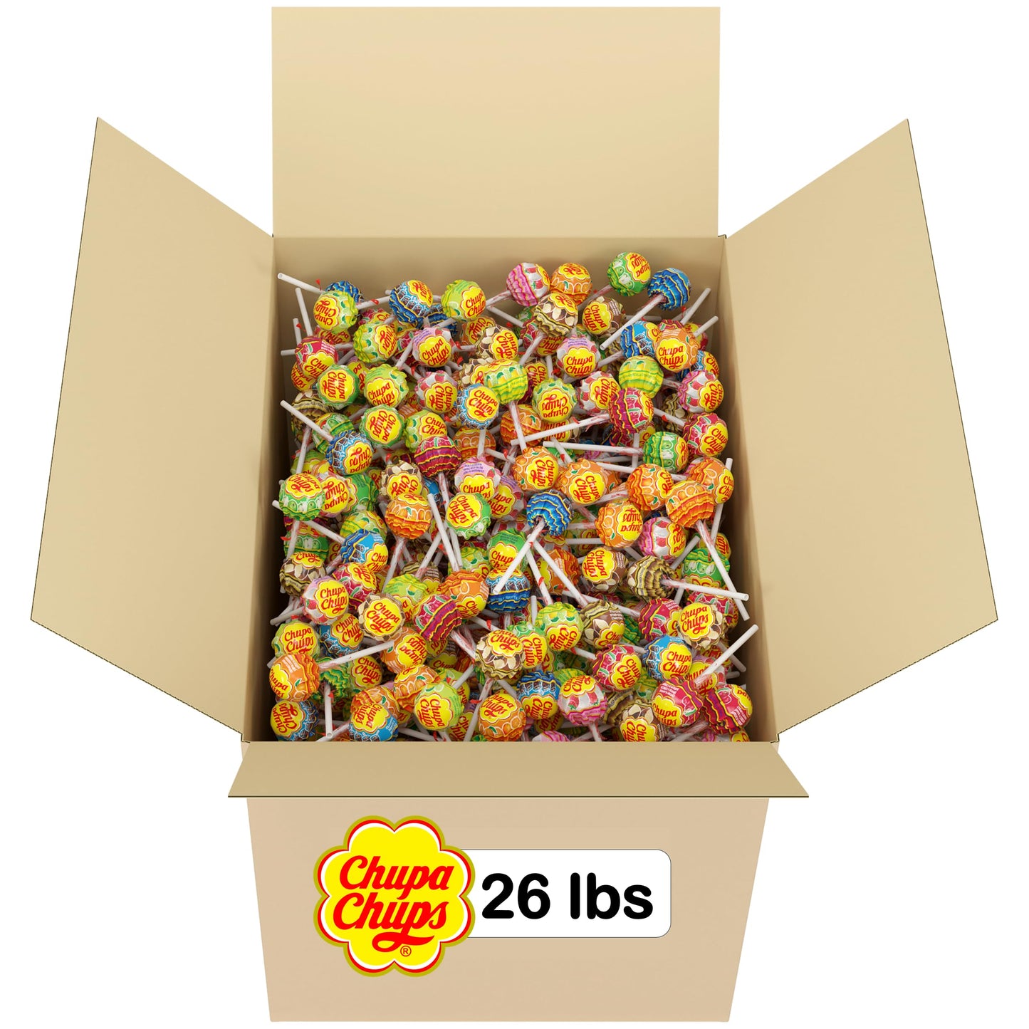 Chupa Chups Classic Bulk Lollipop Assortment, 7 Flavors, Individually Wrapped Candy for Kids (1000 Suckers)