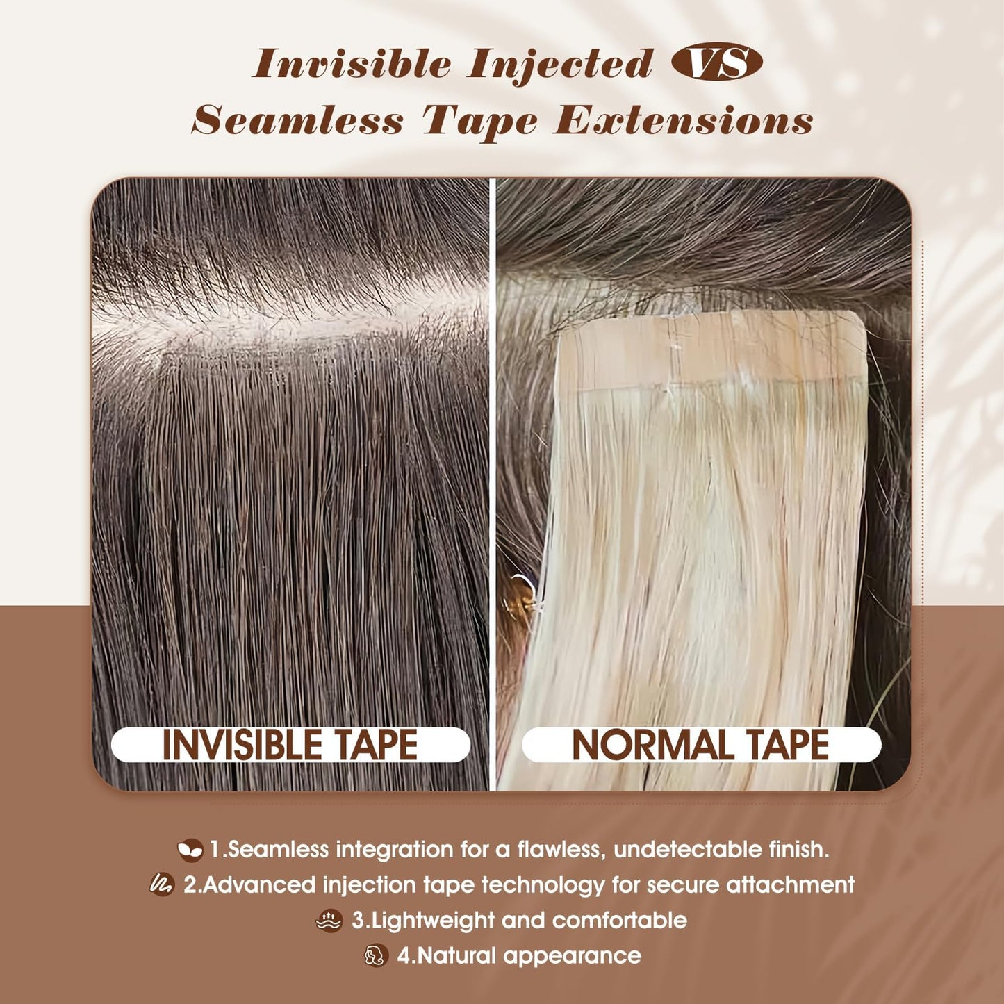 Full Shine Seamless Injected Tape in Hair Extensions 24 Inch Invisible Machine Remy Tape in Virgin Hair Extensions Color Blonde