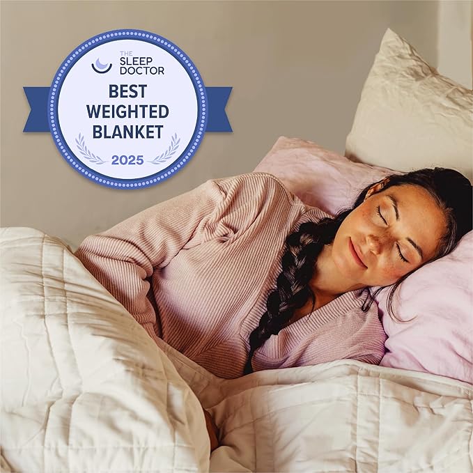 Baloo Weighted Blanket for Adults 20 lb (Vert, 80"x87") | Cool & 100% Cotton | Machine Washable & Dryer Safe | Glass Microbead Fill