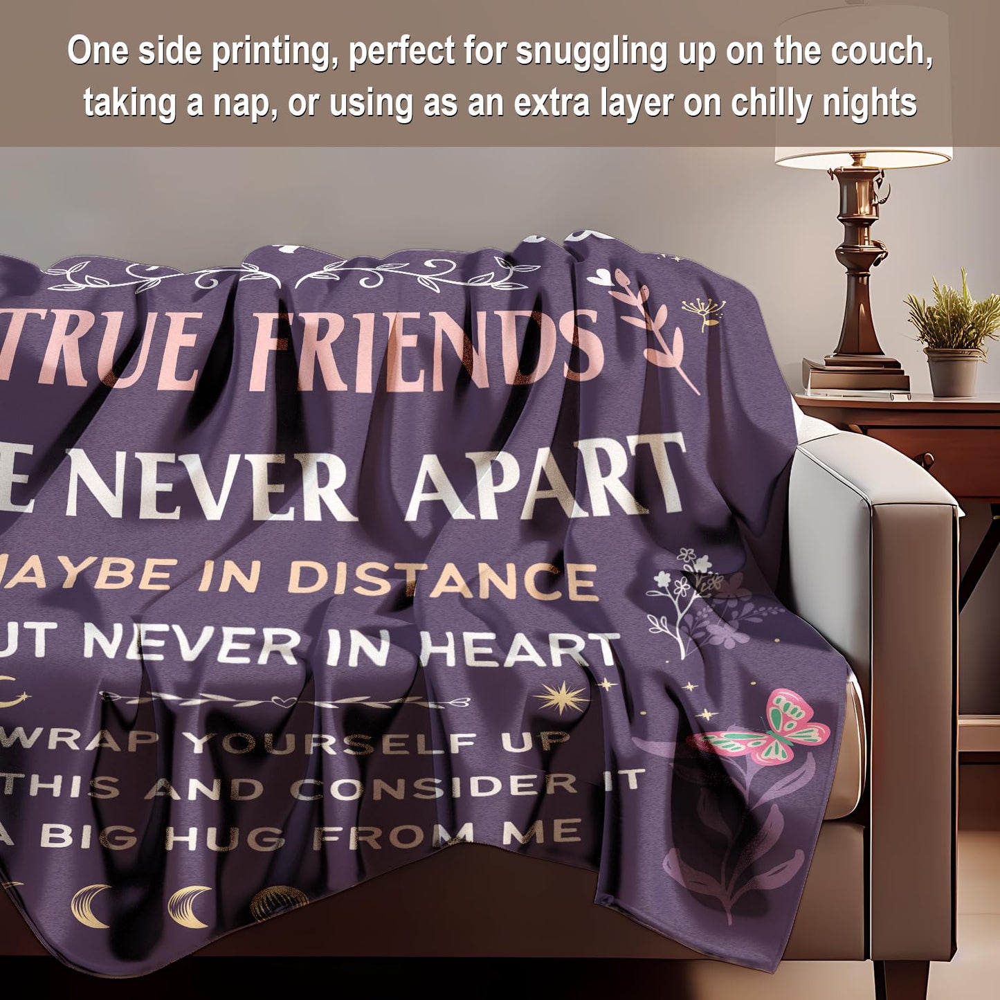 Best Friend Blanket Gifts on Christmas, Friendship Blanket Gifts for Women, Work Bestie, BFF, Soul Sister, for Women Friends on Mothers Day, Birthday, Xmas, to My Friend Throw Blanket, 60"x50"