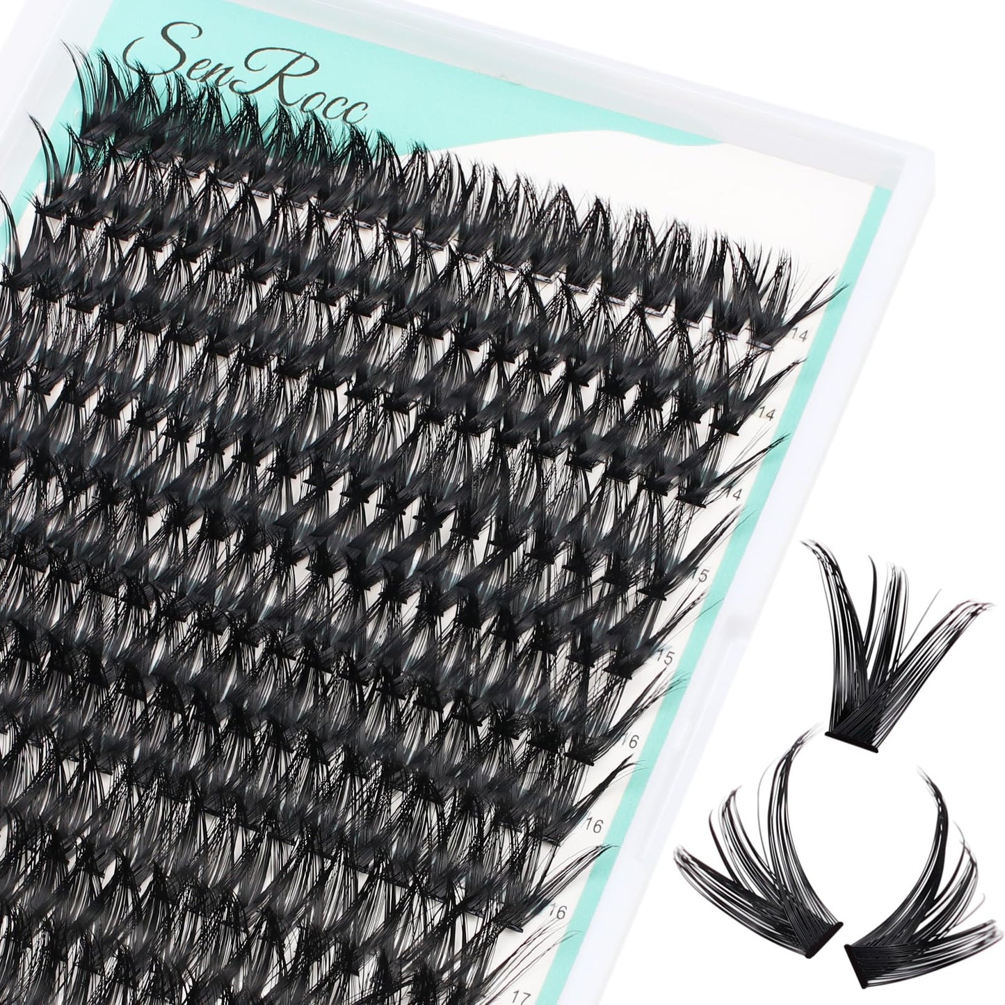 Cluster Lashes DIY Eyelash Extension 240pcs C Curl Long Individual Lashes 14-18mm Mixed Tray 60D Faux Mink Lash Clusters Extensi