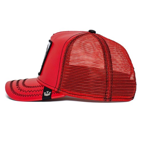 Goorin Bros. The Farm Leather Unisex Trucker Hat, Red (Cherry Mustang), One Size