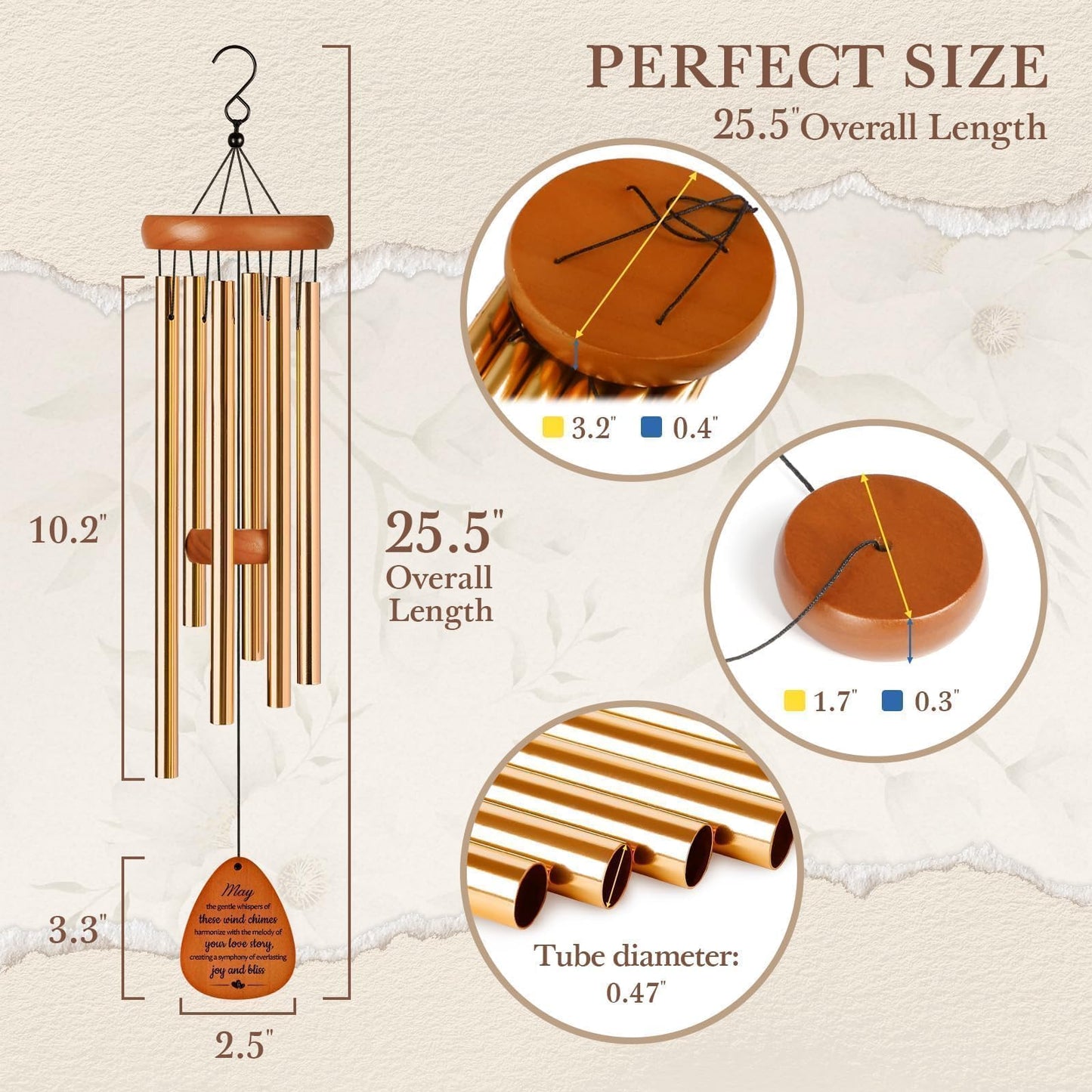 SteadStyle Happy Anniversary Decorations for Couples, Parents, Husband, Wife, Wedding Anniversary Keepsake Wind Chimes
