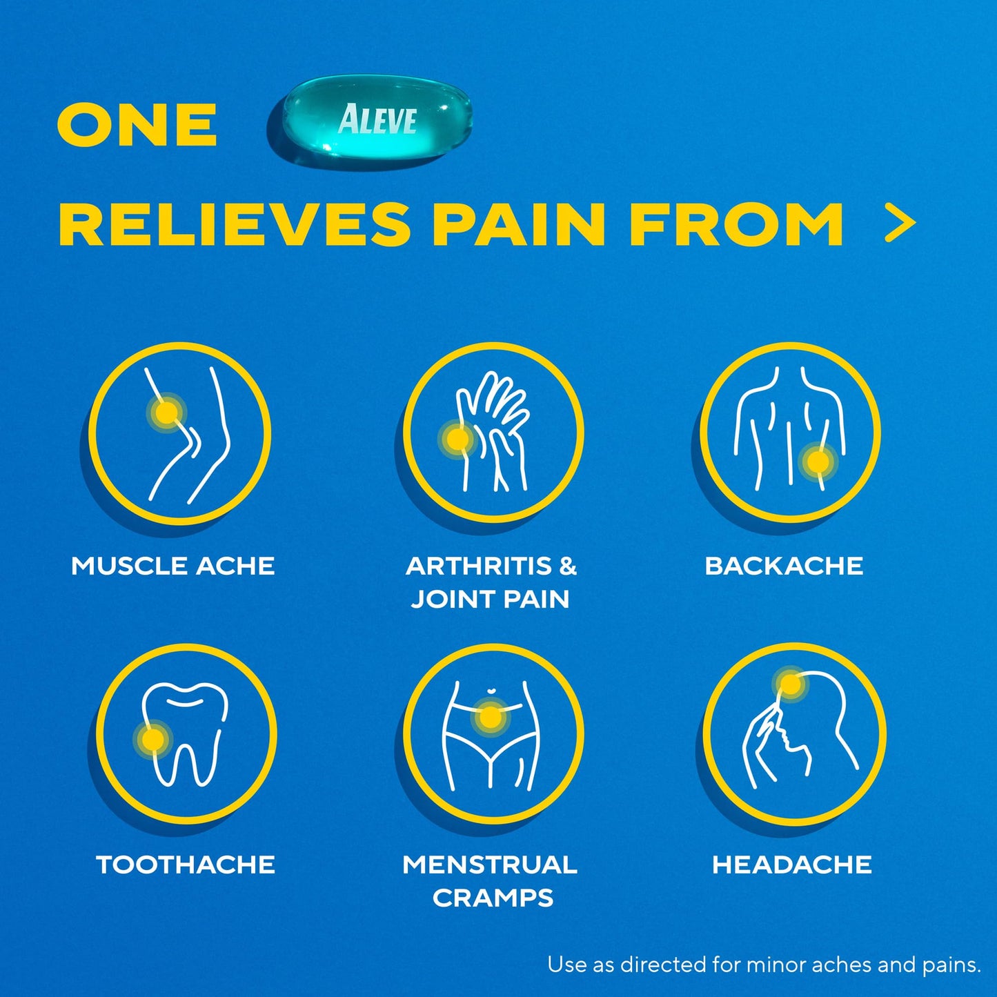 Aleve Liquid Capsules, Naproxen Sodium Capsules 220 mg (NSAID), Pain Reliever/Fever Reducer, Fast Pain Relief, 120 Count