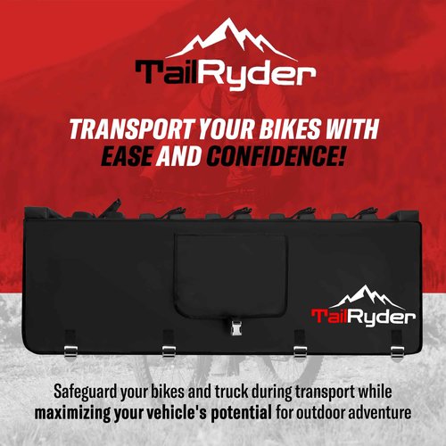 Truck Bike Tailgate Pad for 5 Bikes Bed Rack Holder Featuring Reversed Straps and Premium Metal Buckles for Enhanced Durability