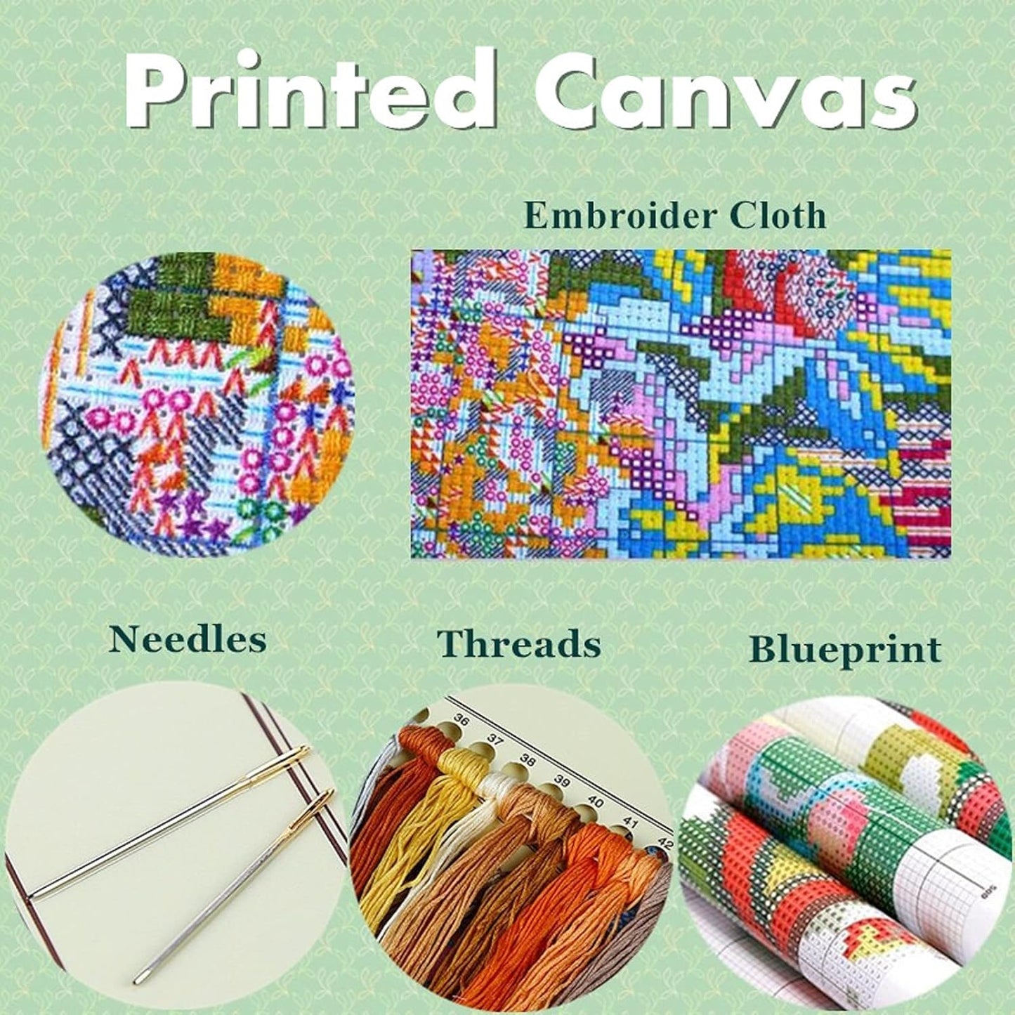 Joyhoor Cross Stitch Kits for Beginners Stamped Cross-Stitch Supplies Needlework preprint Embroidery Kits for Adults DIY Needlepoint Kits Embroidery Patterns 11CT-Moon Scenery 17.7x17.7 inch