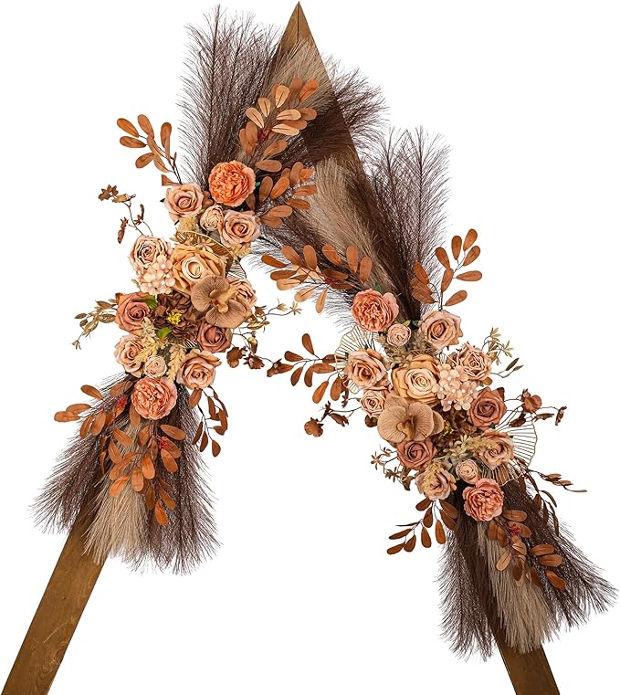 Wedding Arch Flowers, Artificial Flowers for Decoration, Large Flower Swag for Boho Styles Wedding Ceremony Floral Decor - Pack of 2