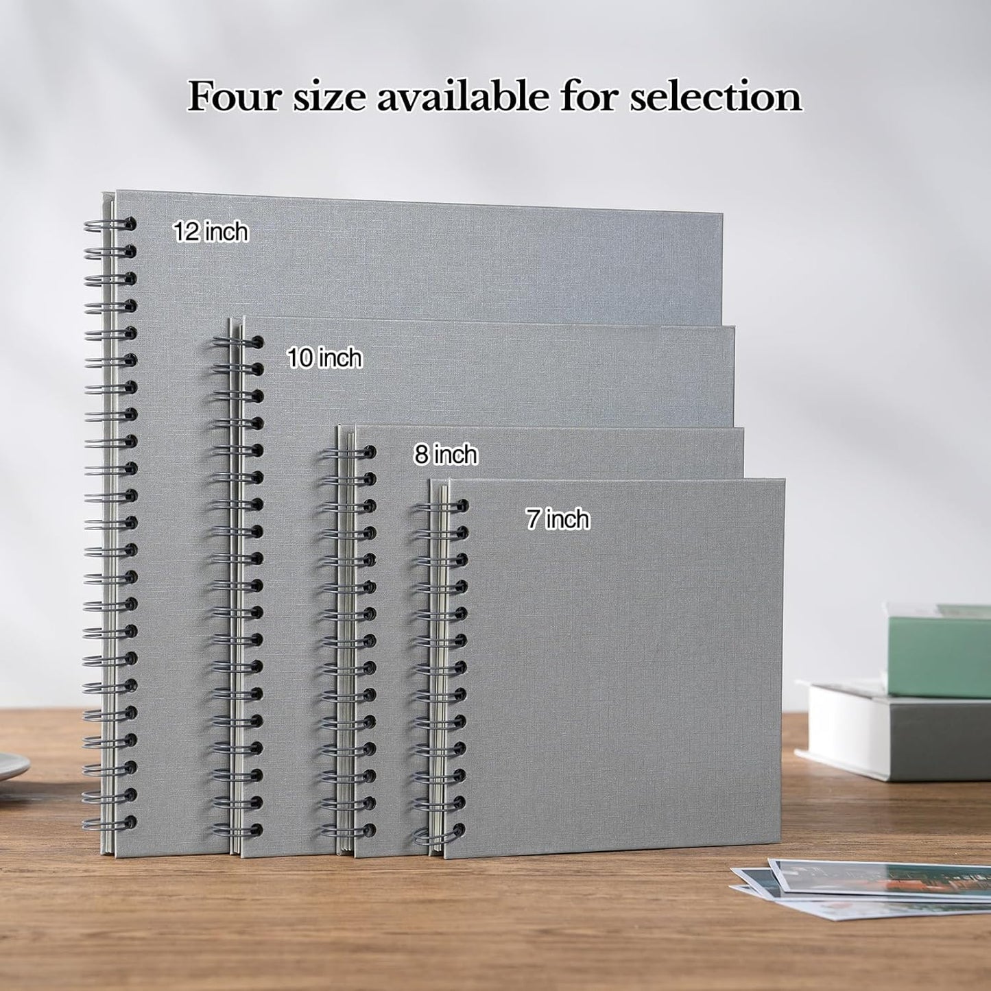 potricher 8 x 8 Inch DIY Scrapbook Album 40 Pages Hardcover Kraft Paper Scrap Book Photo Albums Memory Book for Wedding and Anniversary Family (Gray, 8 Inch)