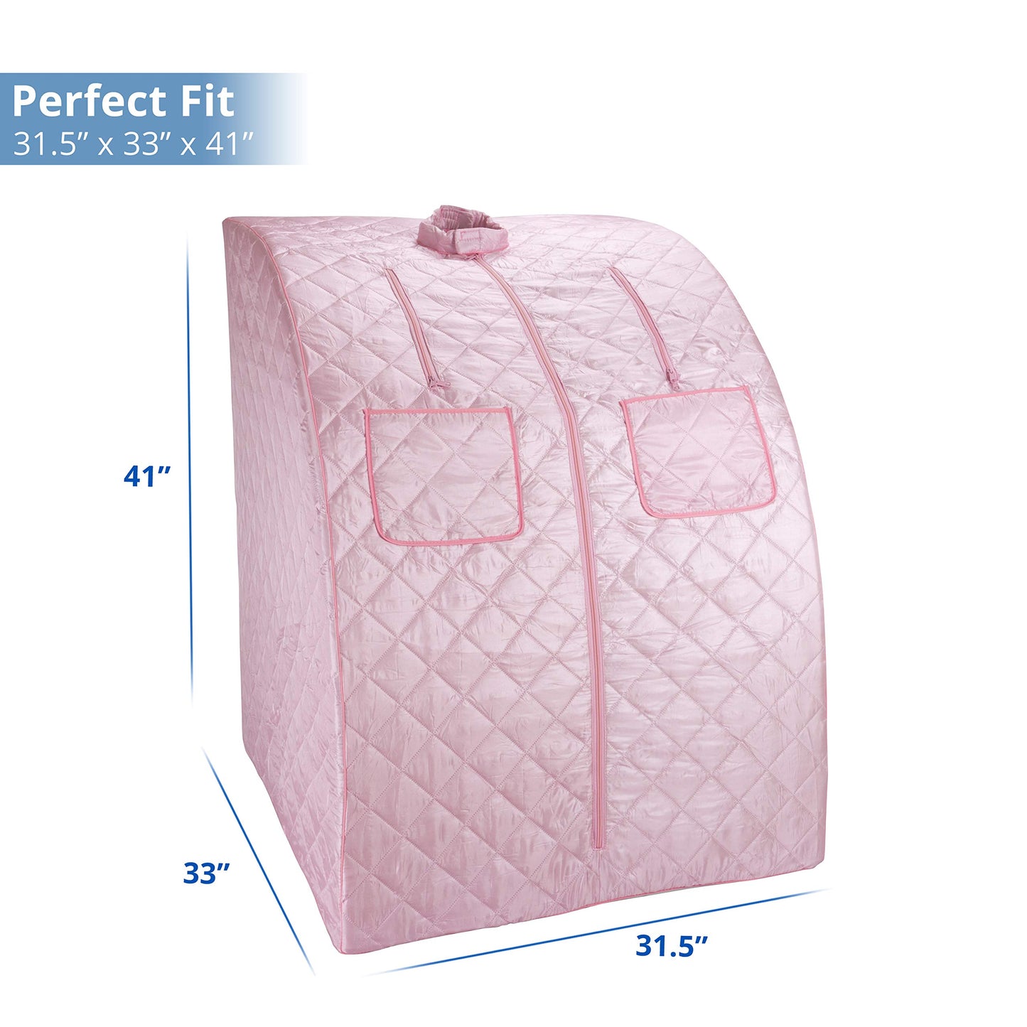 Durasage Oversized Portable Steam Sauna Spa for Home – 800W Steam Generator, 60-Minute Timer, Foldable Chair Included, Spacious Design, 1.5-Year Warranty (Light Pink)