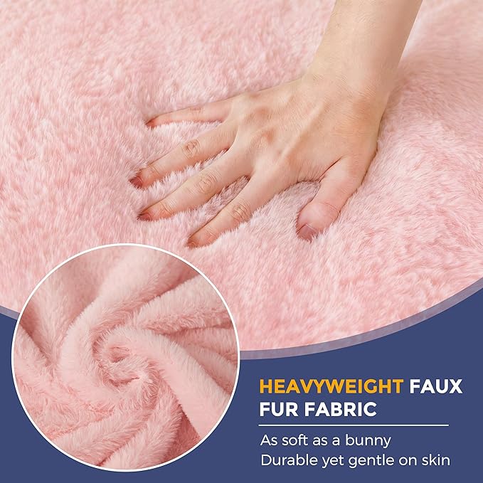 MAXYOYO Giant Bean Bag Chair for Adults, Ultra Soft Fluffy Loveseat Bean Bag Sofa, Oversized Floor Sofa for Living Room Bedroom, Cozy Reading Chair with Filler, Pink