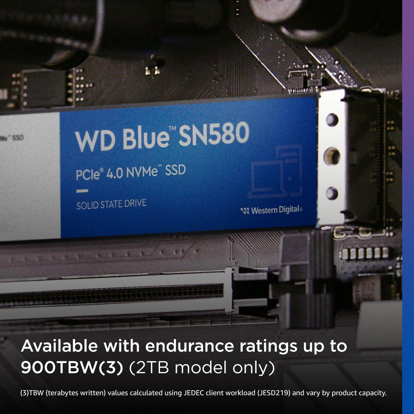 Western Digital 1Tb Wd Blue Sn580 Nvme Internal Solid State Drive Ssd - Gen4 X4 Pcie 16Gb/S, M.2 2280, Up To 4,150 Mb/S - Wds100