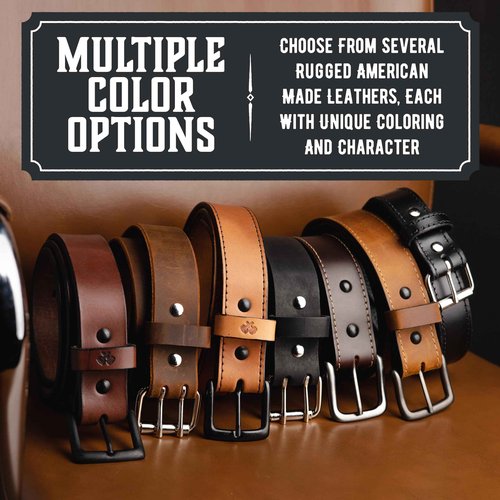 Main Street Forge American Made Mens Work Belt | Leather Belts for Men | Black Belt Men 48
