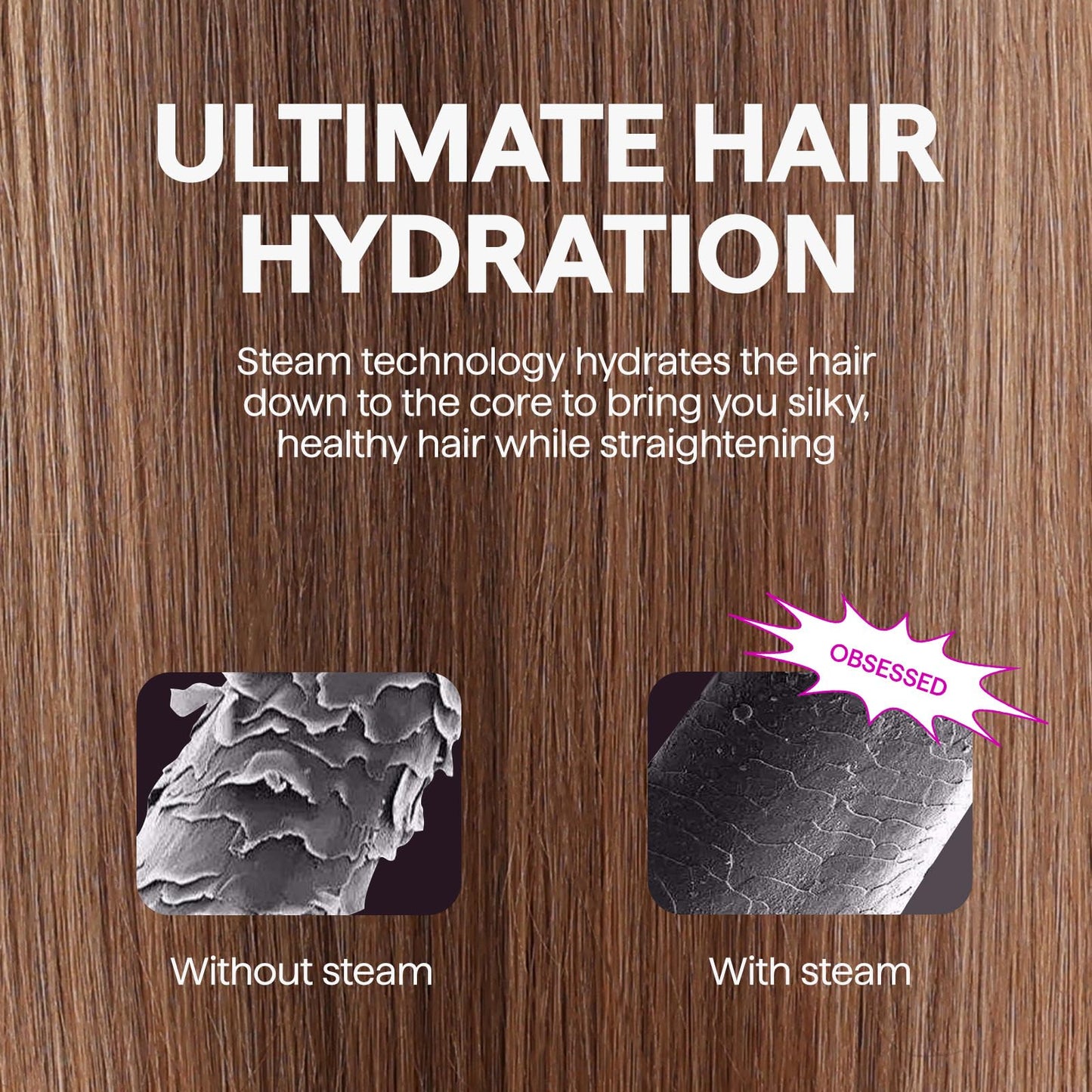 Wavytalk Pro Steam Hair Straightener Brush, Steamline Pro 3 in 1 Straightening Brush, Steam Reduces Damage, Nourishes Hair, and