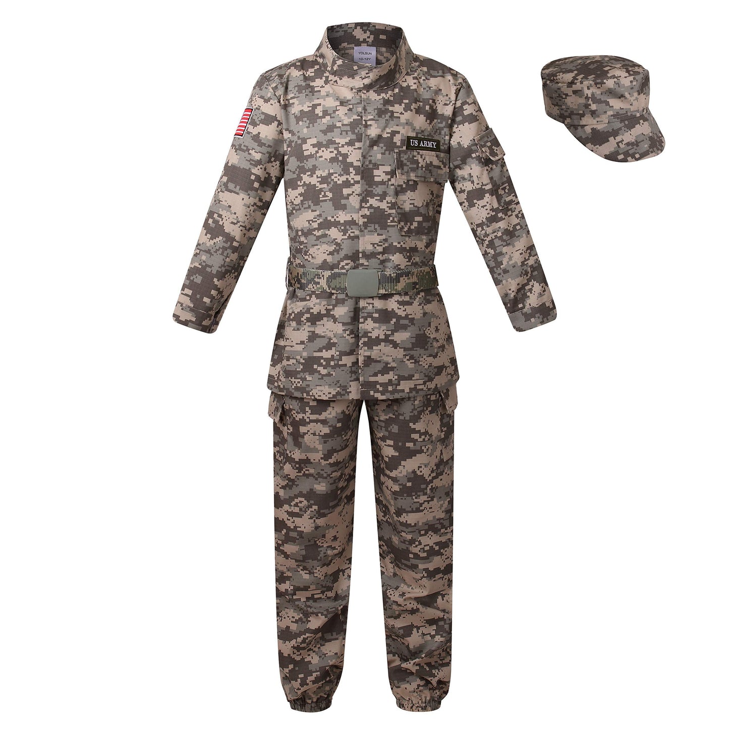 Deluxe Kid's Camo Combat soldier costume (4-6 Years）