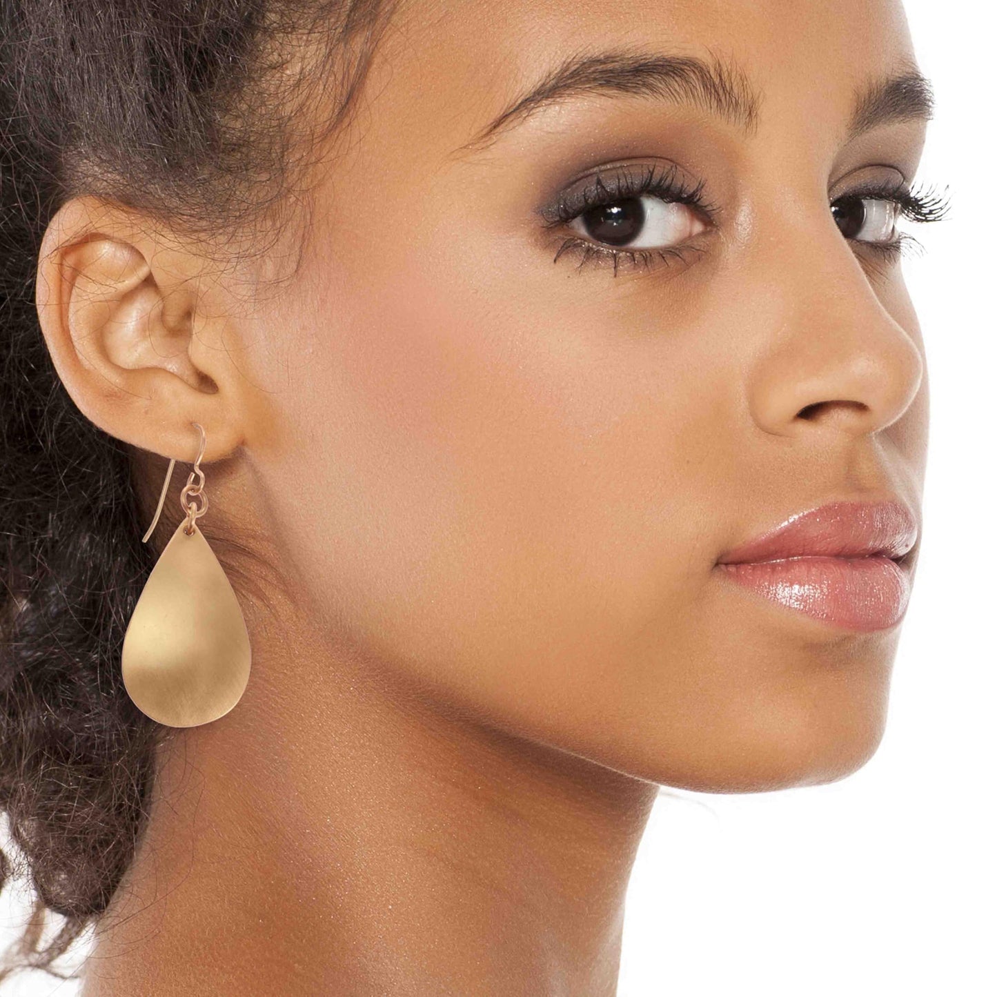 Brushed Bronze Teardrop Earrings