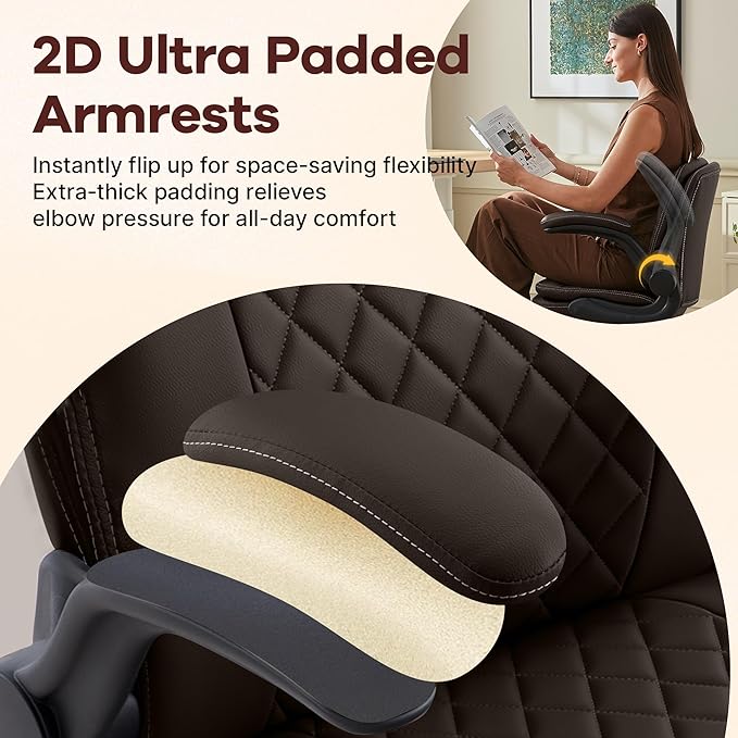 AreShark Cross Legged Office Chair: ADHD Criss Cross Desk Chair with Wheels & Stretchable Rotating Footrest - Height Adjustable Wide Yoga Kneeling Meditation Chair with Flip-up Armrests Back Support