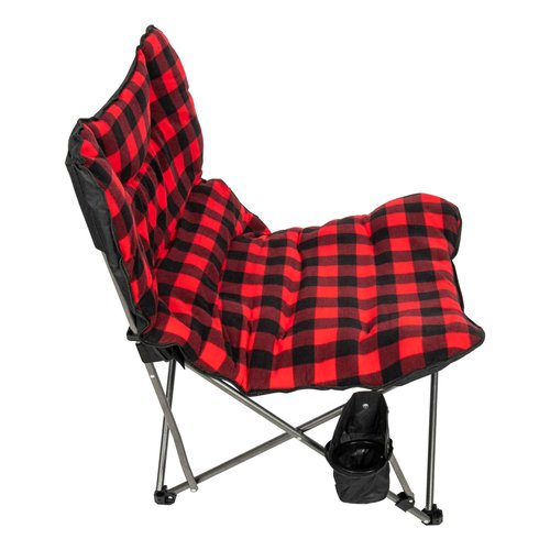 CAMP & GO Extra Large Ultra Padded Outdoor Camping Chair, Portable Folding Camp Chair with Wide Padded Seat, Cup Holder, and Carry Bag, Multicolor