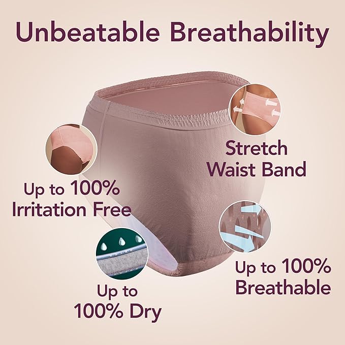Depend Silhouette Adult Diapers, Incontinence & Postpartum Bladder Leak Underwear for Women, Maximum Absorbency, Large, Pink, 20 Count, Packaging May Vary