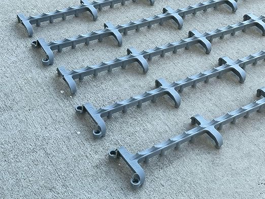 Sandbaggy Plastic Slab Bolster - Continuous Rebar Support Chair - Snap & Lock Ends, Flexible Design - 29 Rebar Capacity (100, 3/4 in x 2.5 ft (H x L))