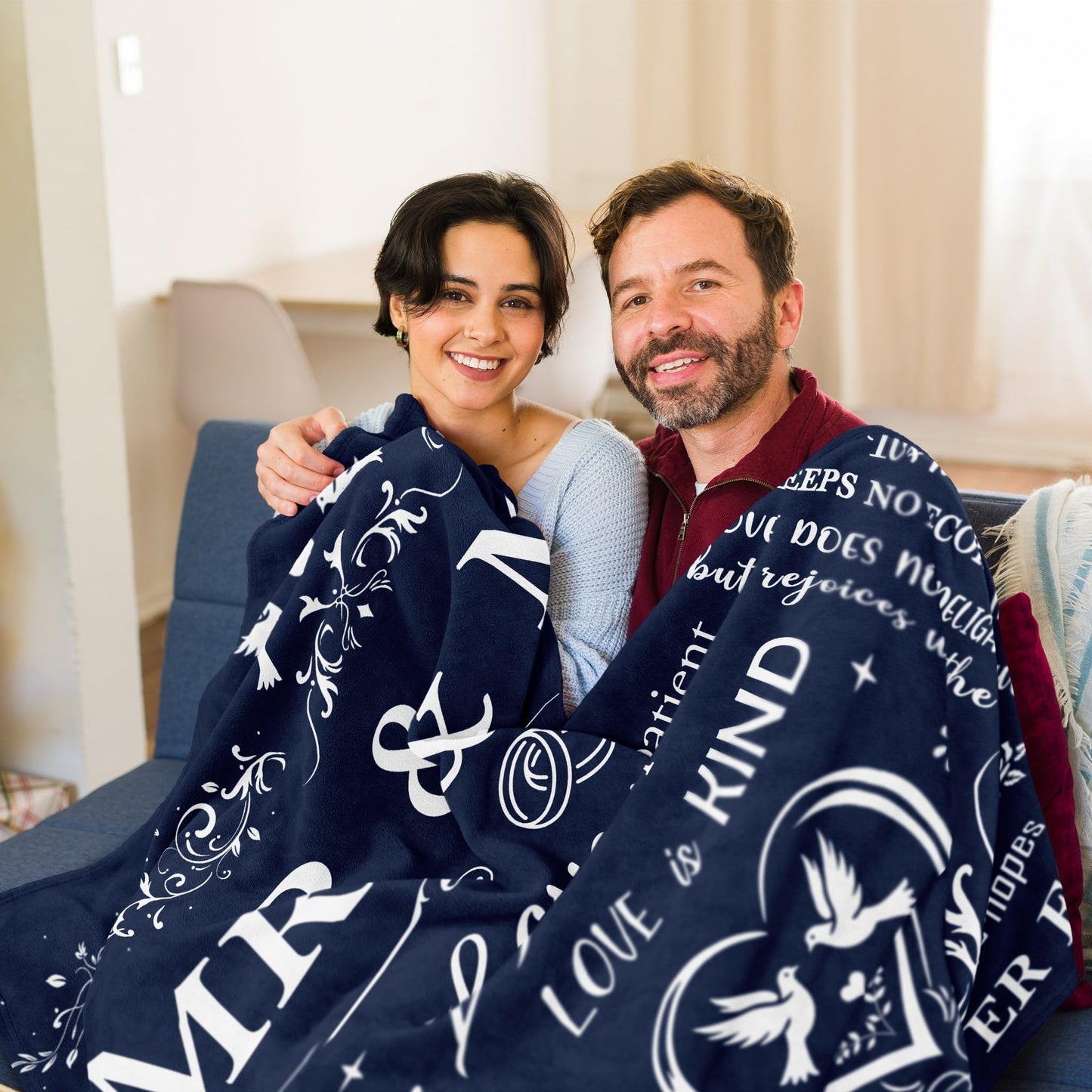 Basiole Wedding Gifts for Couples 2025, Bridal Shower Gifts for Bride to Be, Anniversary/Wedding Registry/Marriage Gifts for Newlyweds Couple Bride Groom Husband Wife, Mr and Mrs Blanket 50"X60"