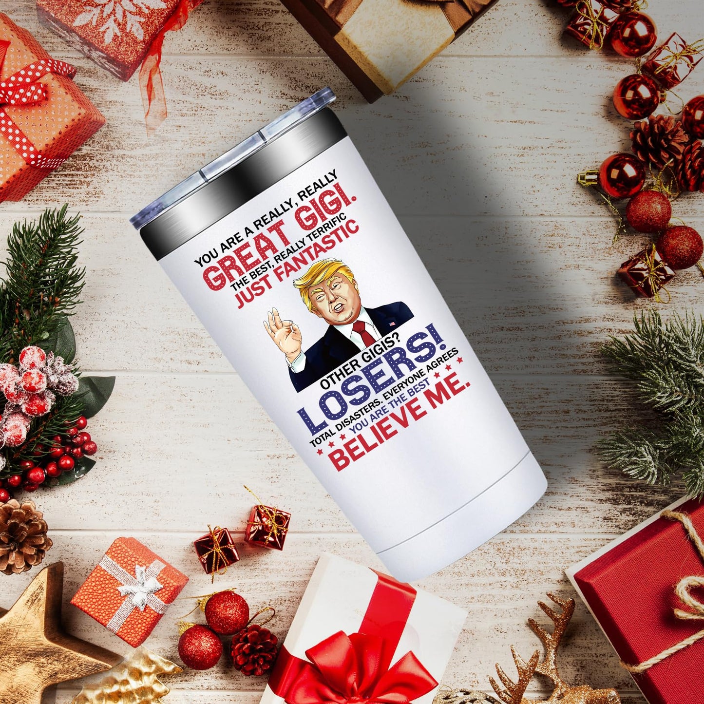 BIRGILT Gigi Gifts for Grandma - Christmas Gifts for Gigi - Best Gigis Ever Gift for Birthday, Grandparents Day, Thanksgiving, Mothers Day - Best Gigis Cup Tumbler 20oz