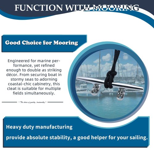 SHENGHUISS Boat Open Base Cleat 316 Stainless Steel Mooring Dock Cleat with Screw for Boat,Deck,Hook,Yacht 4 Pack 10 inch