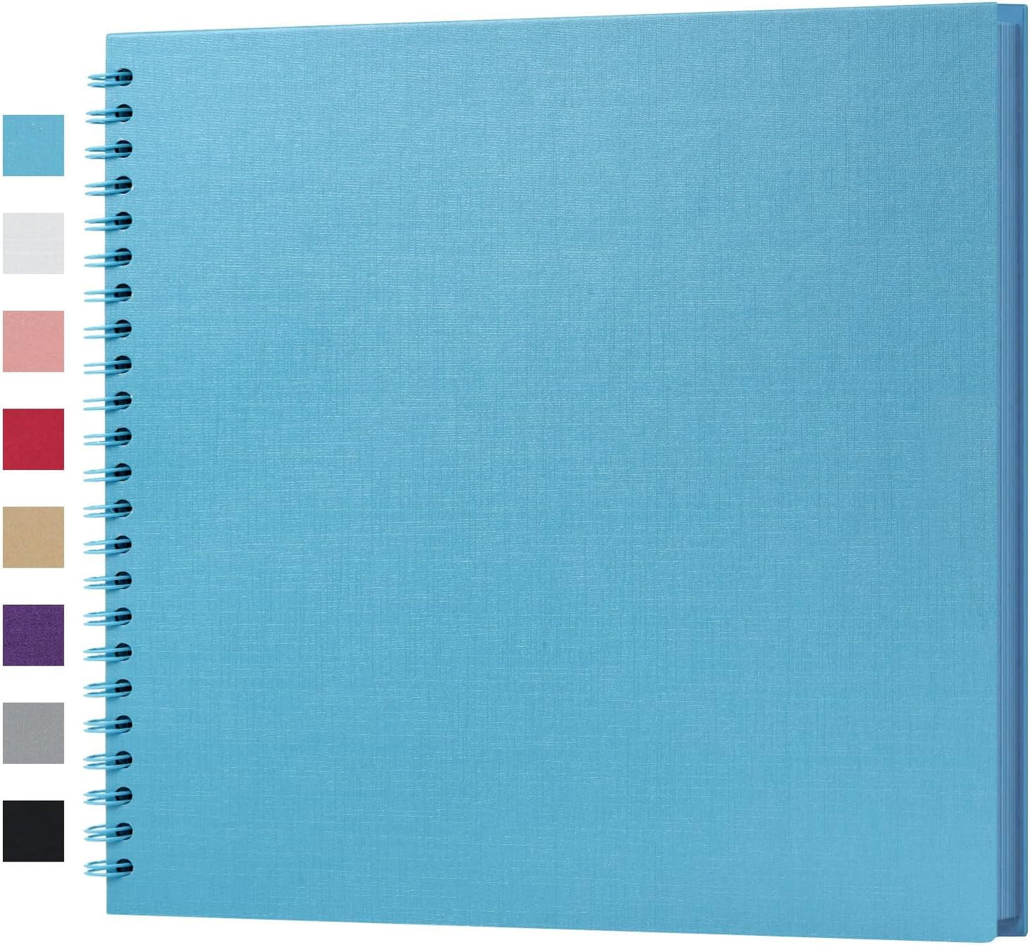 potricher 12 x 12 Inch DIY Scrapbook Album 40 Pages Hardcover Kraft Paper Scrap Book Photo Albums Memory Book for Wedding and Anniversary Family (Blue, 12 Inch)