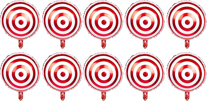 SummitLink Pack of 10 Target Style Balloons PE Helium Foil Balloon Mylar (Round 20'')