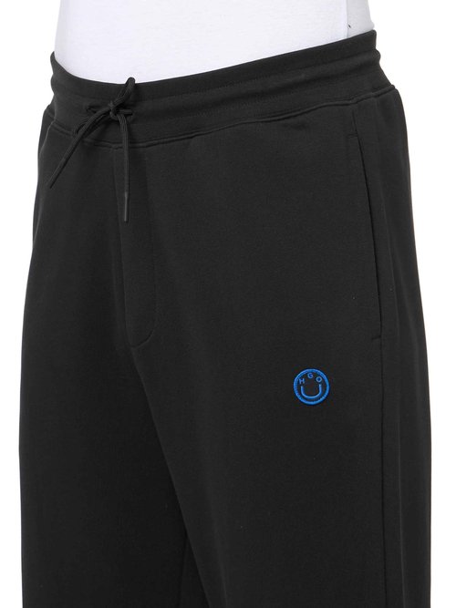 HUGO Smiley Logo Cotton Sweatpants, Black Crow, XL