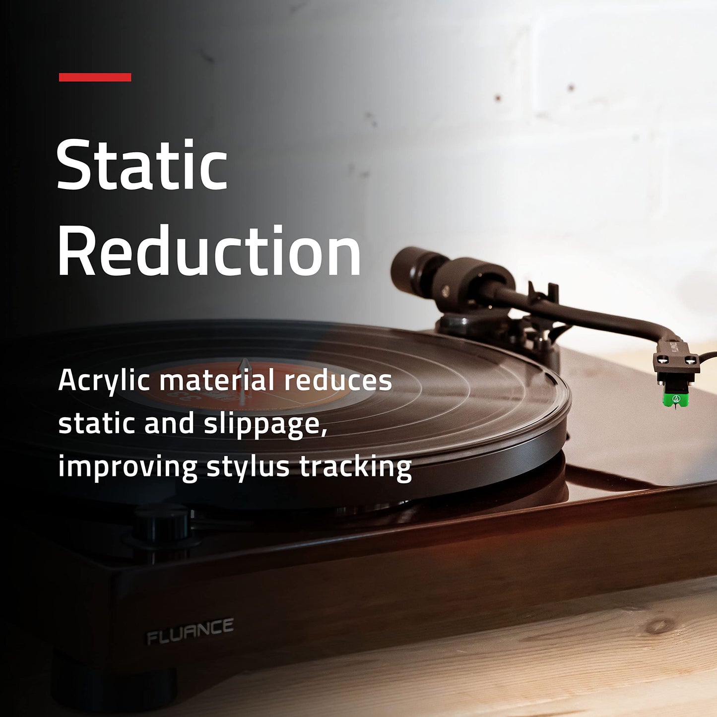 Fluance Acrylic Platter Mat For Turntables - Reduces Vibrations For Improved Sound Clarity For Vinyl Record Playback, Antistatic