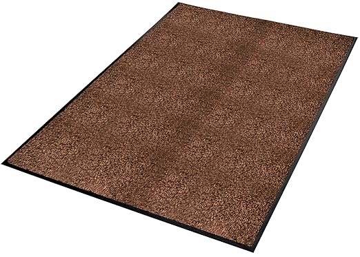 Guardian Floor Protection 94041950 Platinum Series Indoor Wiper Floor Mat, Rubber with Nylon Carpet, 4' Length, 19' Width, Brown
