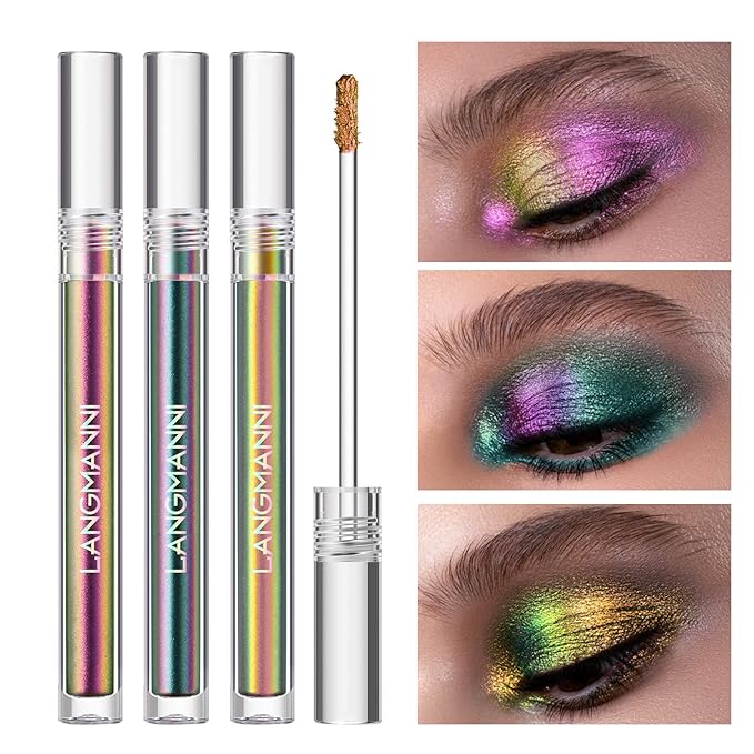 Jolilab Metallic Liquid Chameleon Eyeshadow, Multi-Dimensional Eye Looks, Long-lasting Holographic Glitter Multichrome Eye...