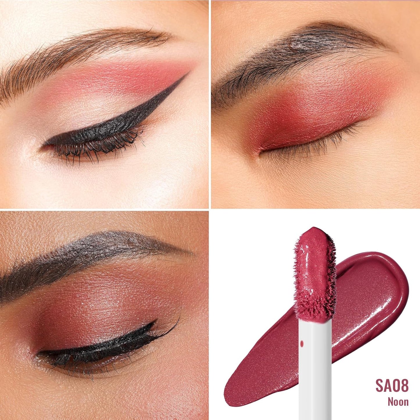 Oulac Matte Eyeshadow Red Liquid Eyeshadow Liquid Eyeliner| Available in 32 Colors Shimmer＆Metallic＆Matte Eyeshadows|One-Swipe Coverage Long Lasting & Blendable Eye Makeup, Vegan & Cruelty-Free SA08