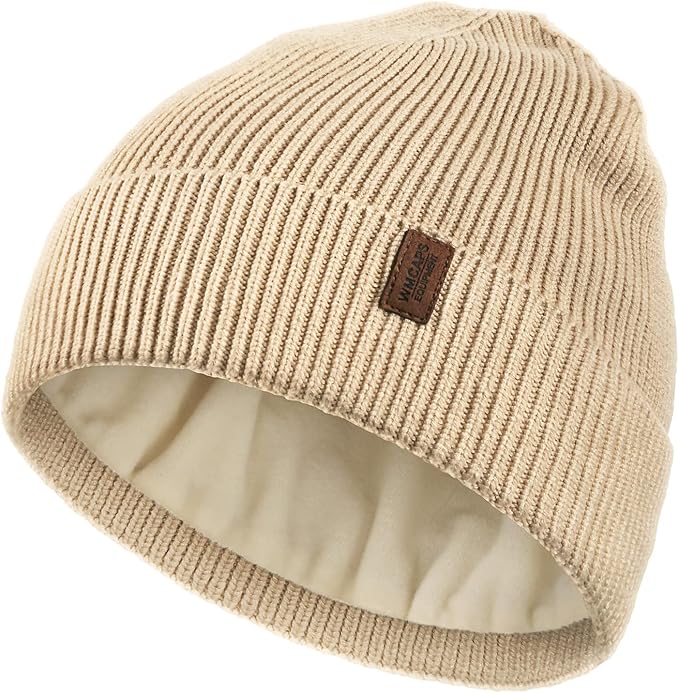 Wmcaps Winter Beanie for Men Women, Fleece Lined Beanie Soft Warm Knit Hat Ski Stocking Cuffed Cap