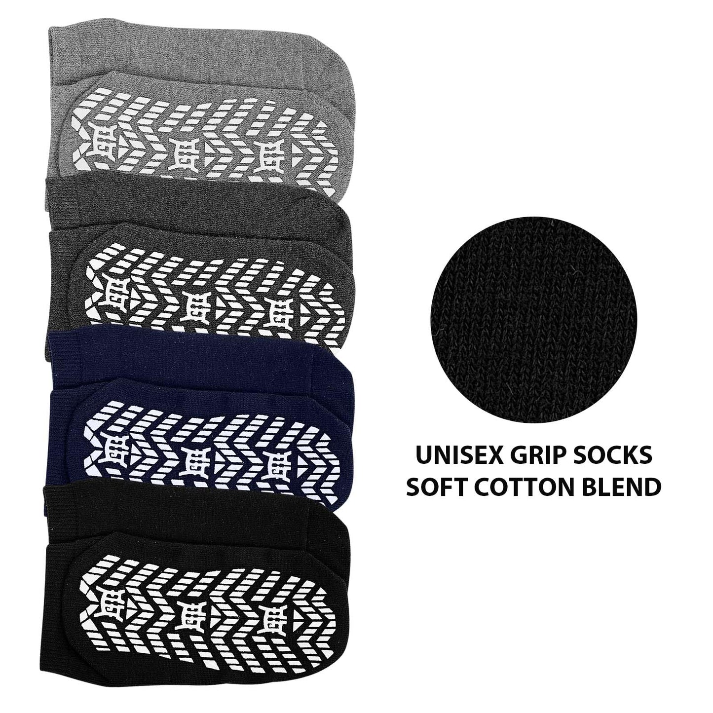 ZAKASA Non-Slip Grip Socks for Men: Non Skid Grippy Socks Anti Slip Gripper for Elderly Hospital Yoga Pilates