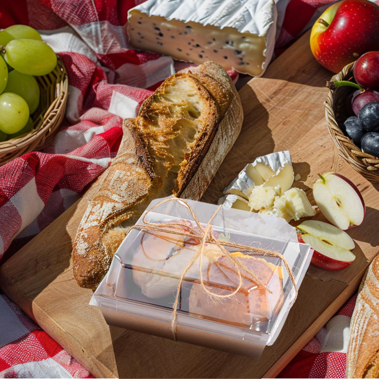 YaCCHLuu Charcuterie Boxes with Clear Lids (50 Pack),Mini Charcuterie Containers,To Go Paper Small Charcuterie Boxe,Disposable Food Box Container - Pastry,Cookie,Sandwich, Cake,Dessert,Snack