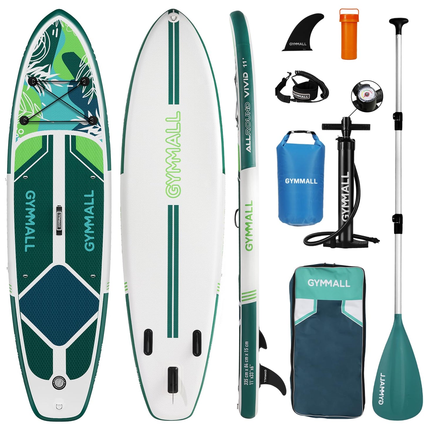 GYMMALL Paddle Board, Inflatable Stand Up SUP Paddle Boards for Adults & Youths of All Skill Levels, Wide & Non-Slip Deck Design Blow Up Paddleboards with Premium Accessories & Storage Bag