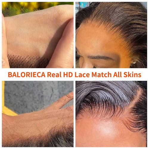 BALORIECA Real 5x5 HD Lace Closure Body Wave Human Hair with RAW human hair pre plucked with baby hair 0.10mm ultra-thin hd lace(14 Inch, Body Wave)
