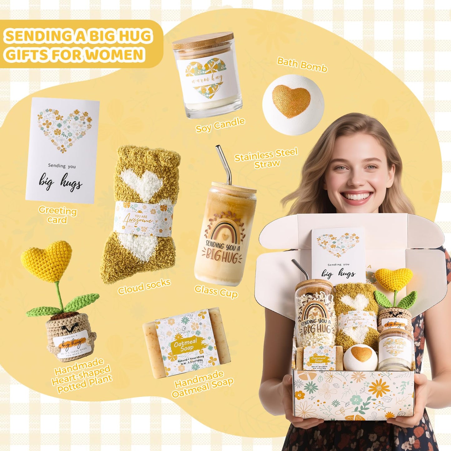 Self Care Gifts for Women, Unique Birthday Gifts for Women,Get Well Soon Gift Baskets,Spa Care Package,Thinking of You Sympathy Inspirational Gift Baskets for Mom Her Wife Friends Sister Teenage Girls