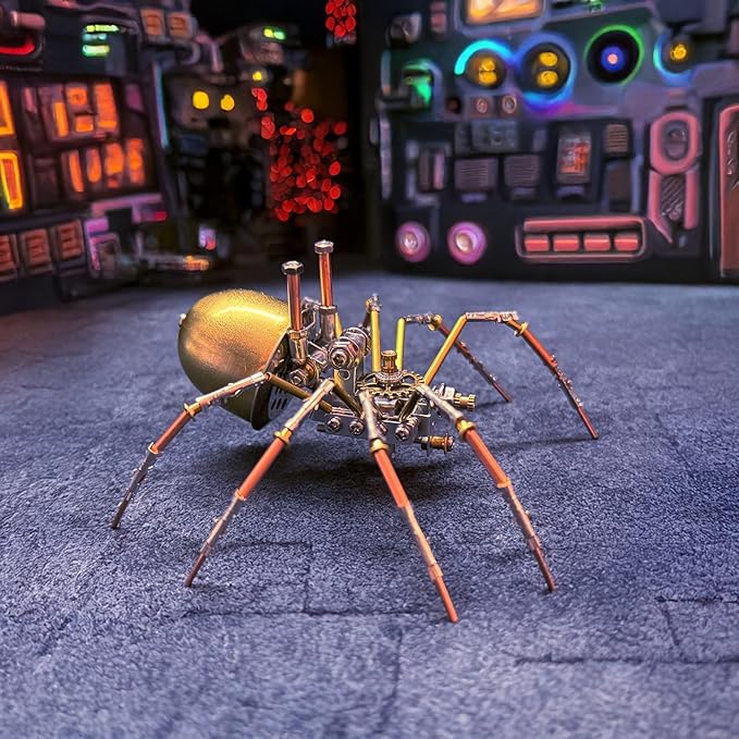 3D Puzzle Metal Model Kits Spider DIY Projects Hobby Kit,Arts & Crafts Making Metal Building Christmas Birthday Gifts (Mechanical Spider E)