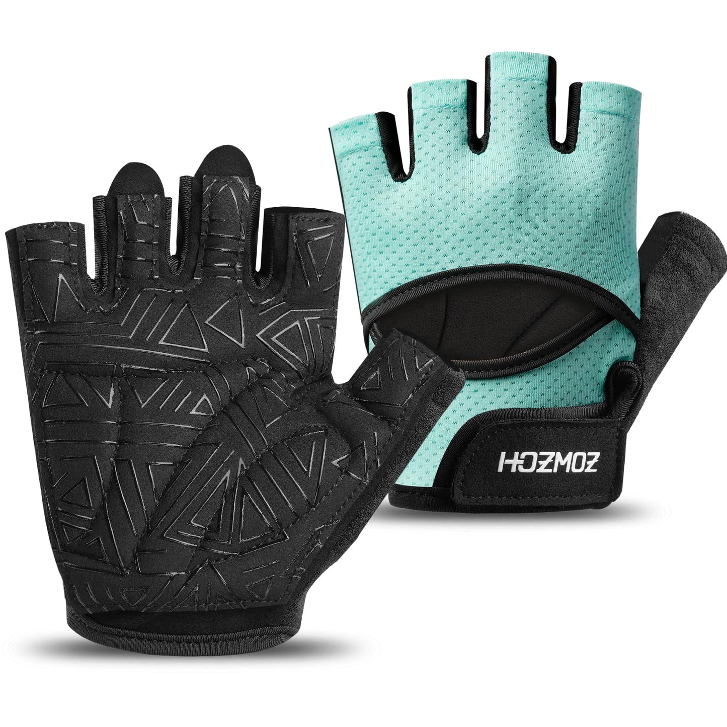 HOZMOZ Ventilated Weight Lifting Gloves, Thick Padded Workout Gym Gloves with Full Palm Protection & Grip & Shock Absorption for Women & Men's Fitness Exercise Training