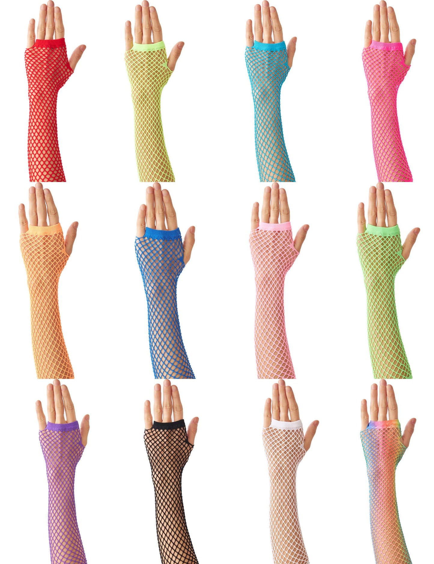 OTPEH Short Fishnet Gloves Fingerless For Women Fish Net Mesh Emo Goth 80s Scene Accessories