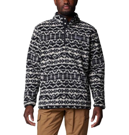 Columbia Men's Rugged Ridge Half Snap Fleece, Dark Stone Madras Tonal, Medium