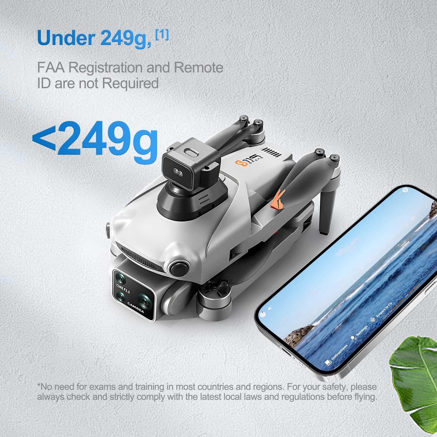 RAIGNV S119 4K Drone with Camera for Adults & Outdoor Aerial Photography, GPS Auto Return, Obstacle Avoidance, Brushless Motor, 5G Screen Remote, 3 Batteries 75 Min Long Flight, Dual Camera 120° Wide-Angle, 2000M Range, 120M Altitude, 120° Wide-Angle FPV