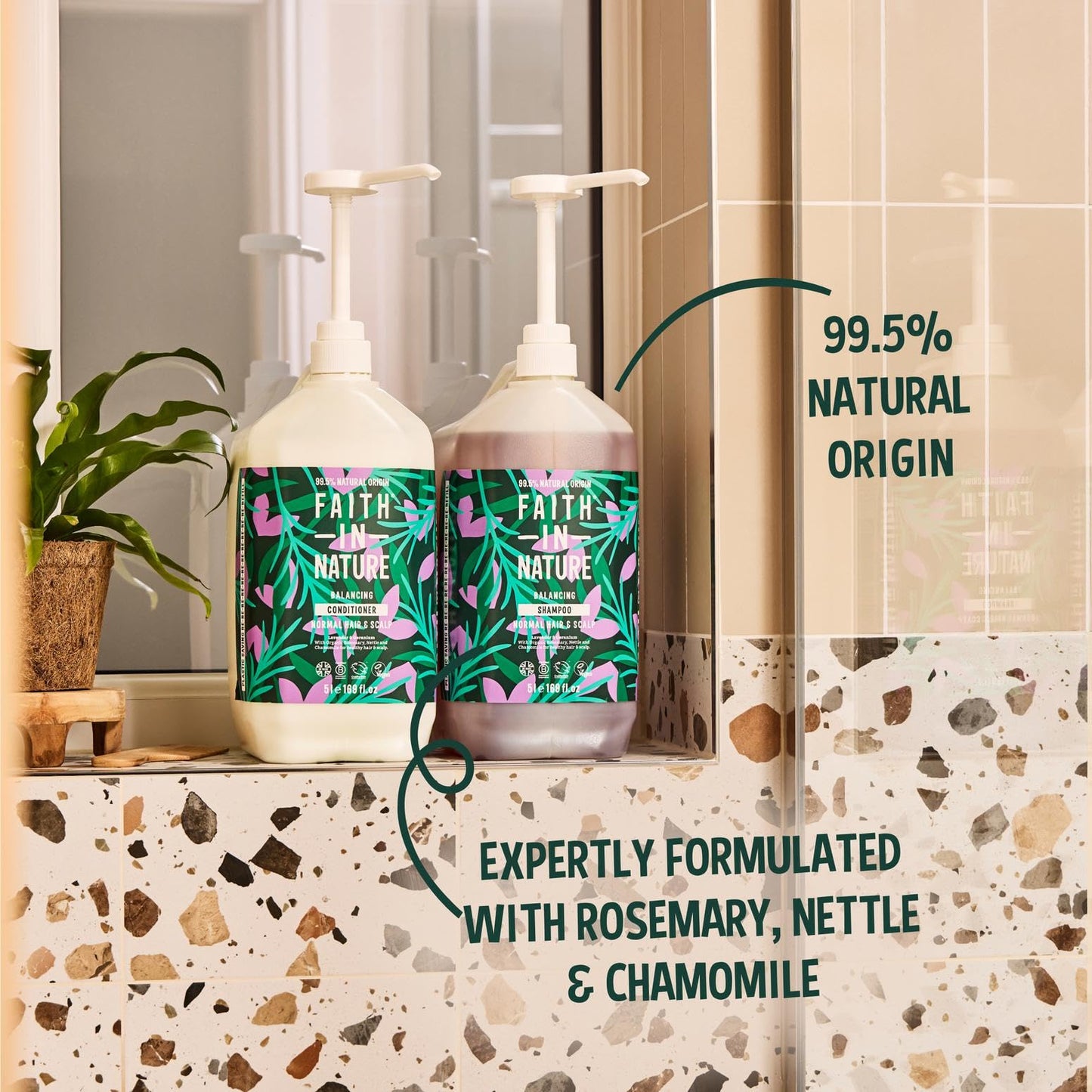 FAITH IN NATURE Natural Shampoo - Vegan & Cruelty Free, No SLS or Parabens - 169 fl oz Refill Pack, Lavender & Geranium