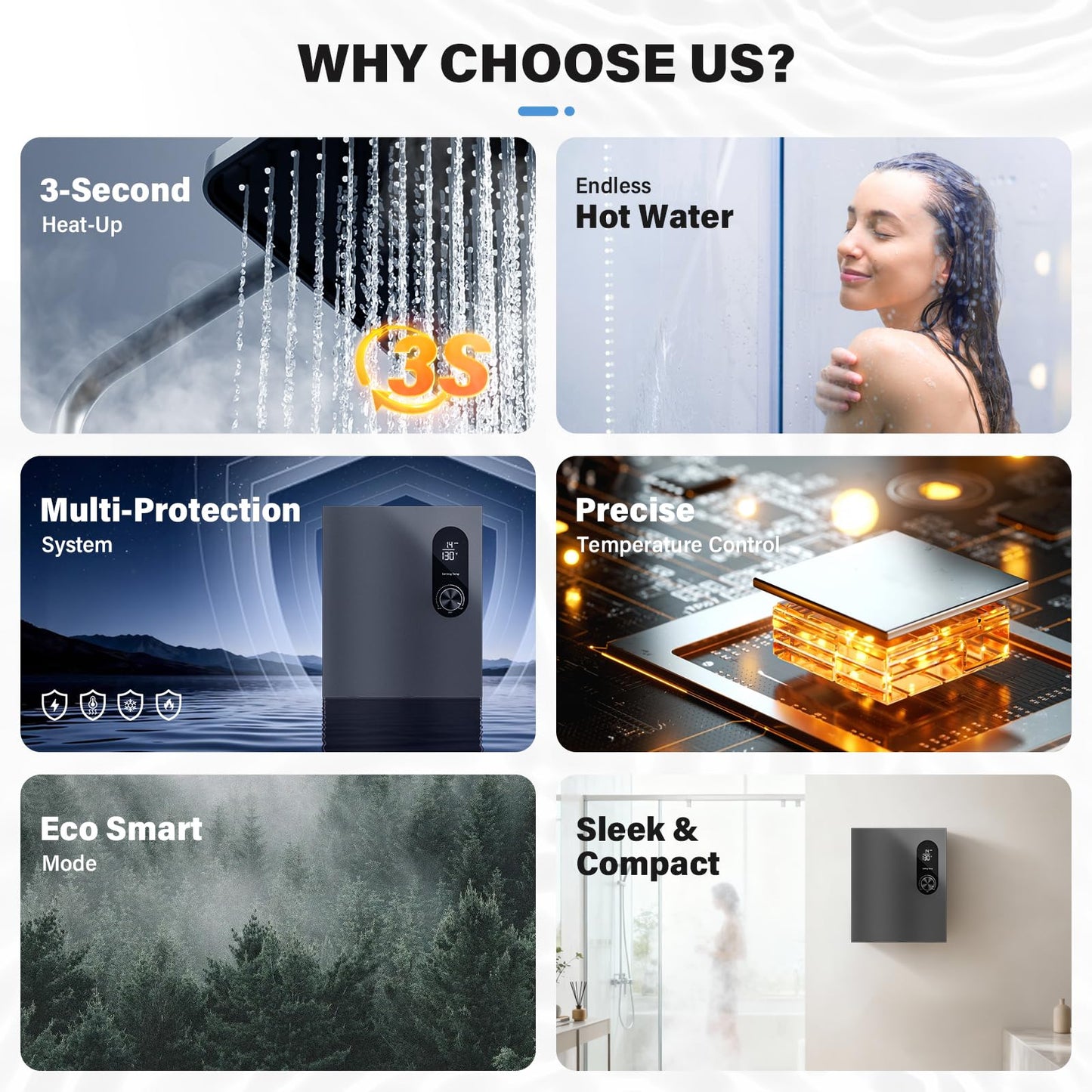Tankless Water Heater Electric 14KW Instant Hot Water Heater Under Sink, Point of Use Water Heaters with Digital Display for Kitchen Bathroom